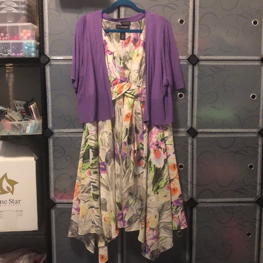 Lane Bryant Floral Dress with Sweater